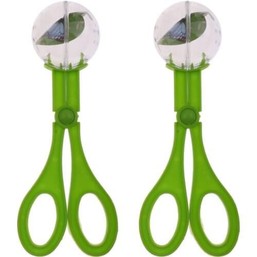 2Pcs 18.5cm Reptile Terrarium Spider Cricket Insects Catch Clamp Anti Bug Trap Aquarium Litter Feeding Cleaning Tools