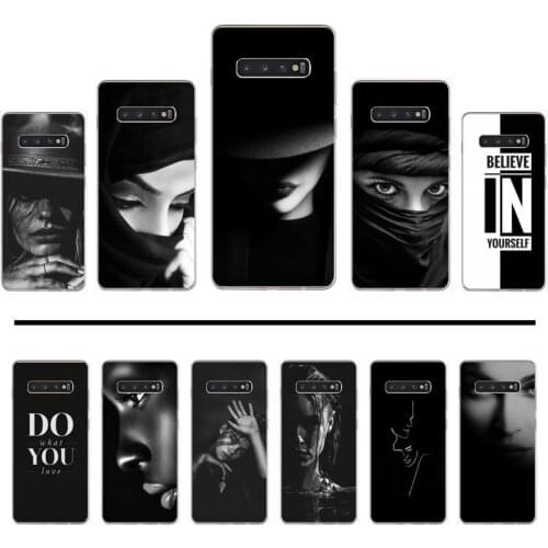 Female art turban black woman elegant Phone Case For Samsung Galaxy S5 S6 S7 S8 S9 S10 S10e S20 edge plus lite