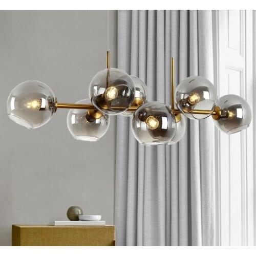 Loft Gold Creative Chandelier Iron Dining Lighting Living Room Lamp American Syle Minimalism Lamp Indoor Modern LED