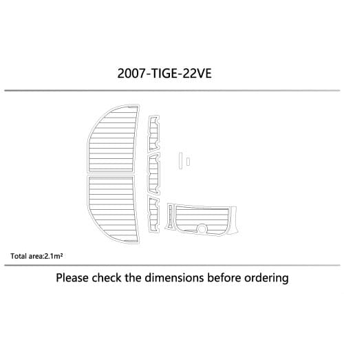 2007 TIGE 22VE Swimming platform non-slip mat 1/4" 6mm EVA Faux teak floor