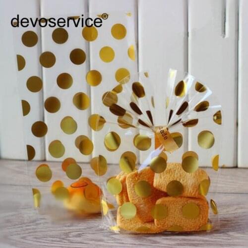 25Pcs Kawaii Golden Wave Point Bag Gift Bag Nougat Cookies Bakery Bags Cake Plastic Packaging Baking Tool Candy West Point Bag