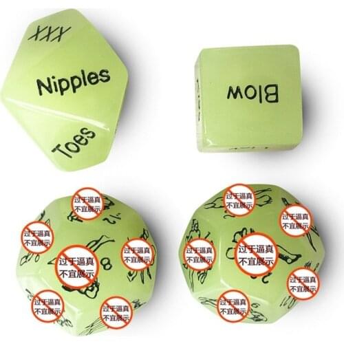 4 Pcs 1 Set Funny Sex Dice Pose Flirting Sex Luminous Dice Adult Supplies Sex Toys Erotic Craps Toy For Couples Games