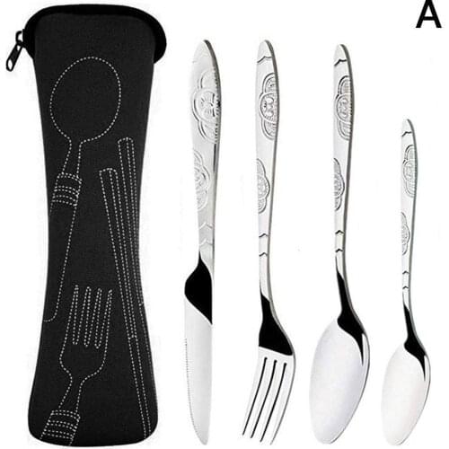 4Pcs Steel Cutlery Set Kitchen Mirror Gold Tableware de Spoon Set couverts cubiertos Set table Knife Fork Dinnerware Z9I1