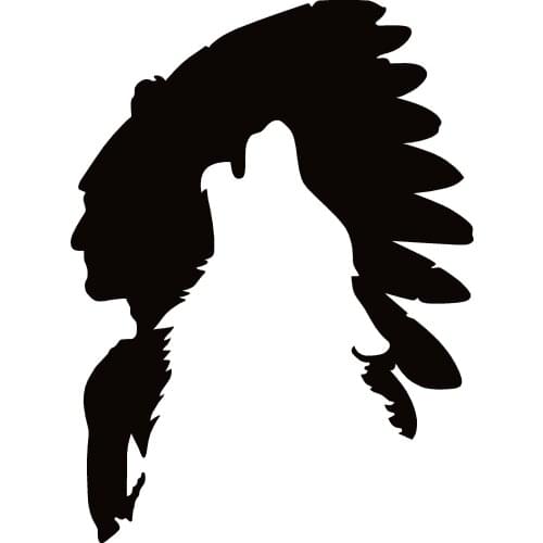 40604# Die-Cut Vinyl Decal American Indian and Wolf Car Sticker Waterproof Auto Decors on Car Body Bumper Rear Window