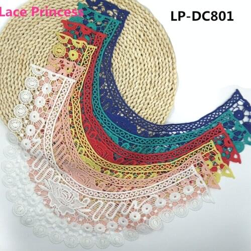 5 PCS LP-DC801 milk silk polyester Embroidered venise lace collar , lace trim, clothing Accessories, collar flower wide 370mm