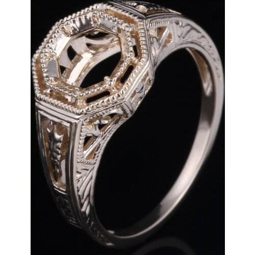 6mm Round Fashion Fancy Engagement Wedding Fine Ring Setting 10K Yellow Gold