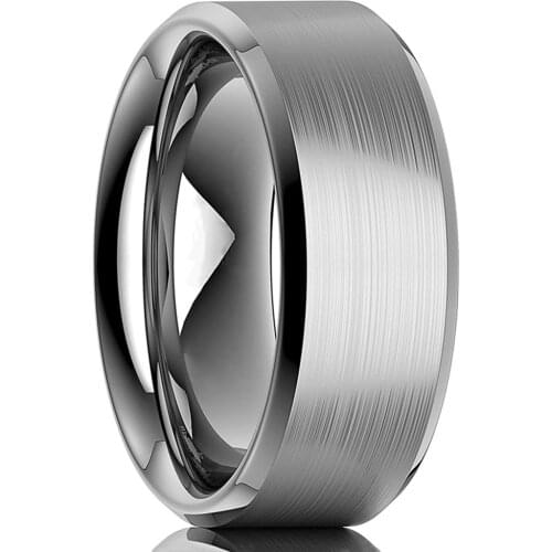 8mm Classic Men Ring Stainless Steel Simple Silver Color Bands Wedding Fashion Jewelry For Men Christmas Gift