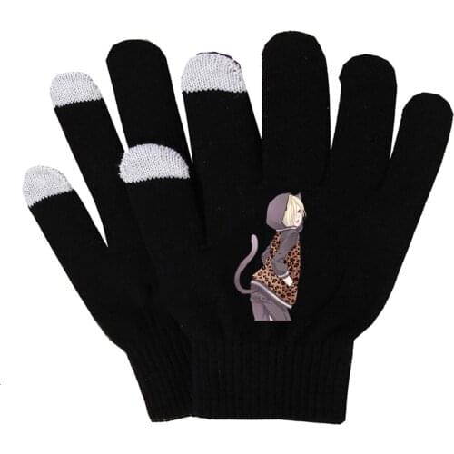 Anime YURI!!! on ICE Gloves Unisex Finger Cotton Warm Gloves Non-slip Touch Screen Gloves finger gloves