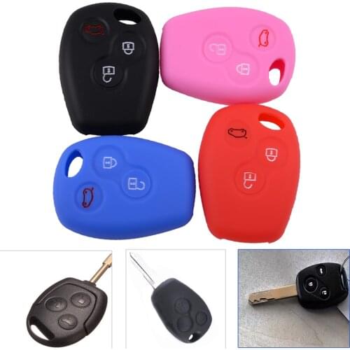 DWCX Car Silicone 3 Button Remote Flip Key Case Fit for Renault Clio Kangoo Megane Modus Laguna Scenic Sandero Dacia Logan