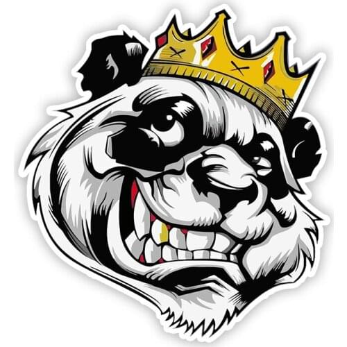 B0680# Self-adhesive Decal Панда в короне (Царь) Car Sticker Waterproof Auto Decors on Bumper Rear Window Motorcycle Laptop