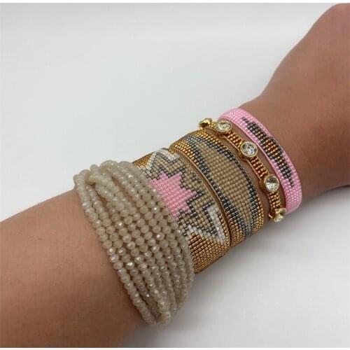 ZHONGVI Miyuki Bracelets Mexican Fashion Pulseras Femme Zircon Jewelry Boho Evil Eye Bracelets Women Firework Pattern Jewellery