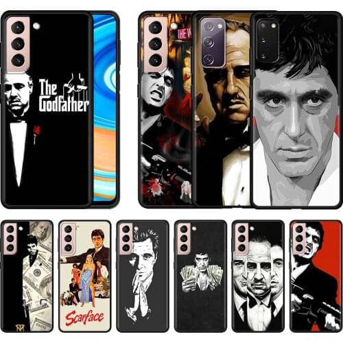 Case For Samsung Galaxy S20 FE S21 Ultra S10 S9 S8 Plus S10E S10Lite Black Luxury AntiKnock Phone Soft Cover Scarface Godfather