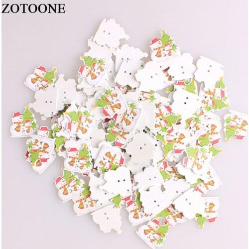 ZOTOONE Christmas Snowman Tree Wooden Buttons For Clothing DIY Scrapbooking Needlework Craft Sewing Wood Buttons Accessories A