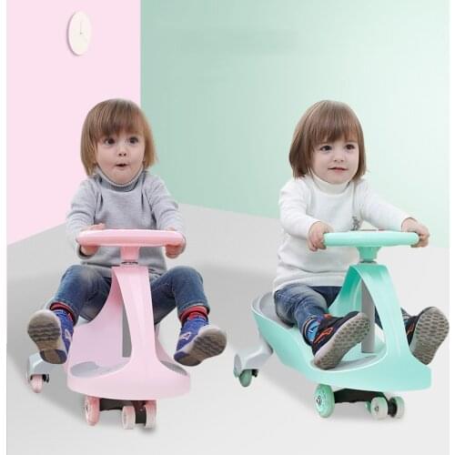 Children Twist Car Mute Slide Swing Toy Car Baby Ride on Yo-Yo Car Turn Wiggle Toy for 1-8 Years Old Kids