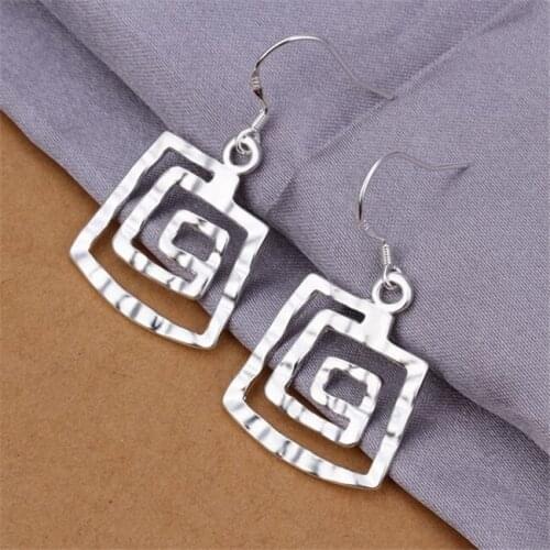 ESE344 Wholesale Silver Plated Earrings , Factory Price New Arrival Fashion Jewelry Stamped Earring /cdqakuxa