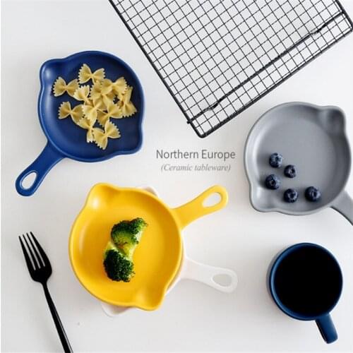 Nordic style ceramic dish creative grilled risotto breakfast plate /2PCS