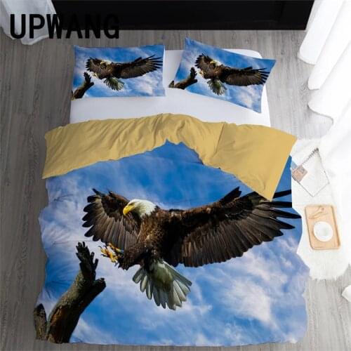 UPWANG 3D Bedding Set Eagle Animal Printed Duvet/Quilt Cover Set Bedcloth with Pillowcase Bed Set Home Textiles
