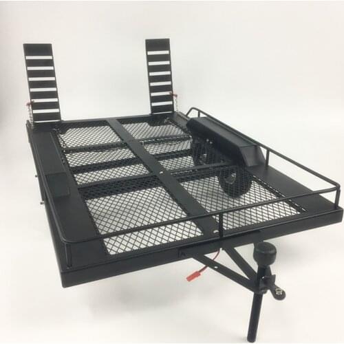 KYX metal Biaxial all-metal flatbed trailer for AXIAL 90048 RR10 1/10 1/8 rc car 460*290mm