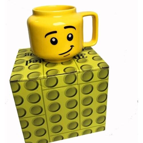 Cute Building Blocks Minifigure Smiley Expression Ceramic Mug Coffee Cup Milk Cup Childrens Cup Birthday Gift