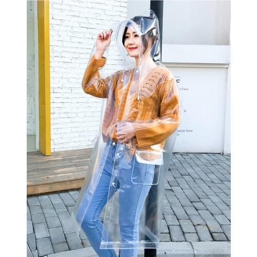 FreeSmily Fashion Transparent Raincoat Adult Hiking Outdoors Fishing Raincoat EVA Plastic Environmental Protection Raincoat