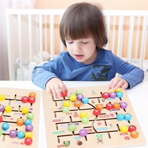 Montessori Mathematics Material Maze Math Game Baby Educational Wooden Toys For Children Learning Numbers Digital Montessori Toy