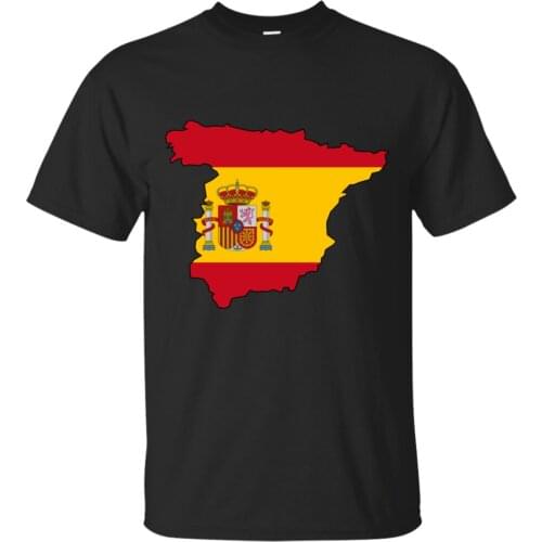 Spain Flag and Country Outline T-Shirt National Pride Espana Madrid Barcelona Sevilla Mens T Shirt