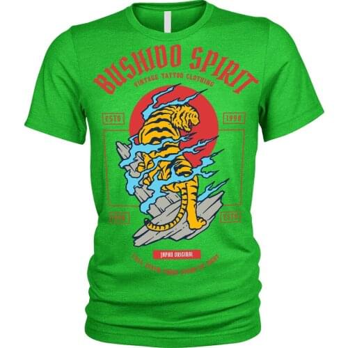 Bushido Spirit T-Shirt Tiger japanese Unisex Mens