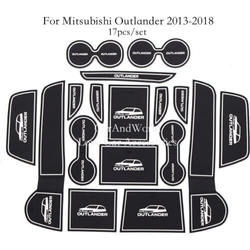 For 2013-2018 Mitsubishi Outlander Anti Slip Door Groove Mat Gate Slot Pad Non-slip Cup Mats Stickers Car-styling Accessories