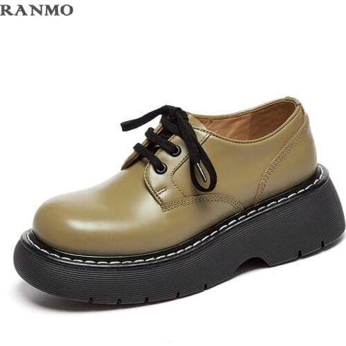 Spring2021 New Platform Shoes Full Belt Small Leather Shoes British Platform Single Shoes Casual Daily Commuter Shoes Flat Shoes