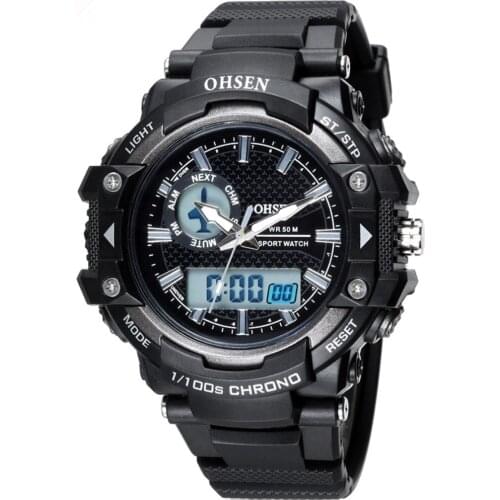 OHSEN Fashion Dial Outdoor Sports Watches Men Electronic Quartz Digital Watch 50M Waterproof Clock Wristwatch Relogio Masculino