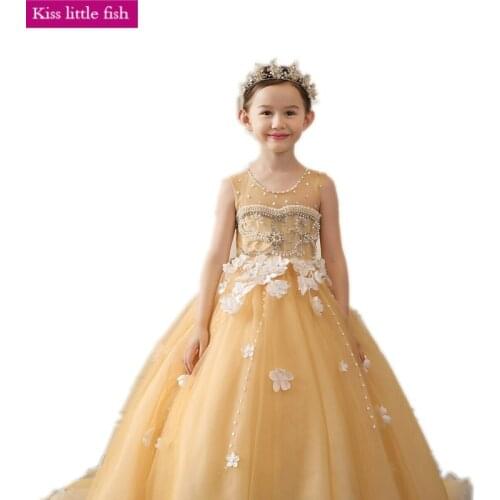 Free shipping Luxurious girls dresses for party and wedding Pageant dresses for girls
