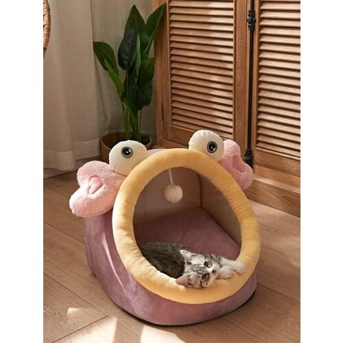 Dog kennel for all seasons, removable and washable semi-enclosed small and medium-sized dog and cat kennel in summer