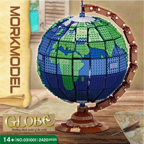 The Earth MOC Creative Idea Series Rotatable Globe Model Building Blocks Educational Assembly Bricks Kids Toys Christmas Gifts