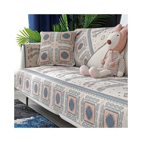 Four seasons universal cotton and linen sofa cushion, simple modern fabric sofa towel, cotton woven sofa cushion