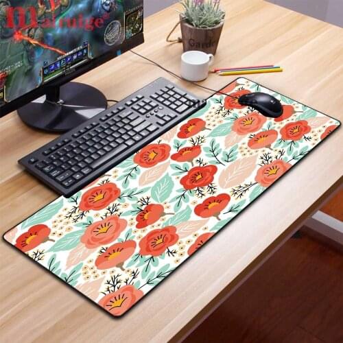 Mairuige Top Quality Cute Bull Head Flower Lock Edge Mouse Pad Game Free Shipping Big Mouse Pad Pad Keyboard 80X30CM 40X90CM CS