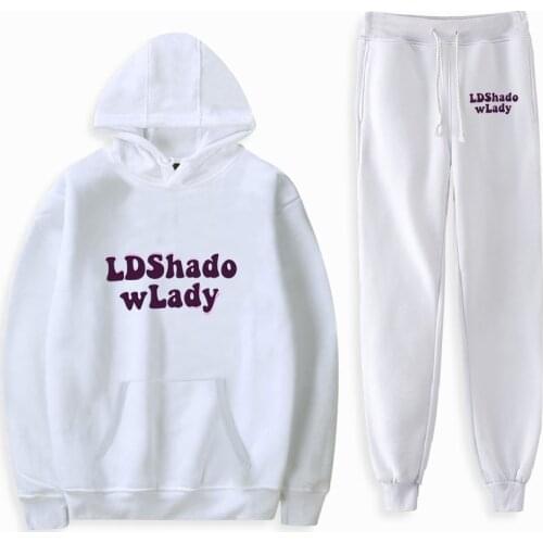 WAWNI LDShadowLady Hoodie 2 Piece Suit Casual Two-piece Sets Harajuku Hoodies + Sweatpants Loose Trend Clothes Set Unique Suit
