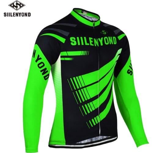 SIILENYOND winter Plush top cycling wear mens long sleeve cycling warm clothing mens bicycle top