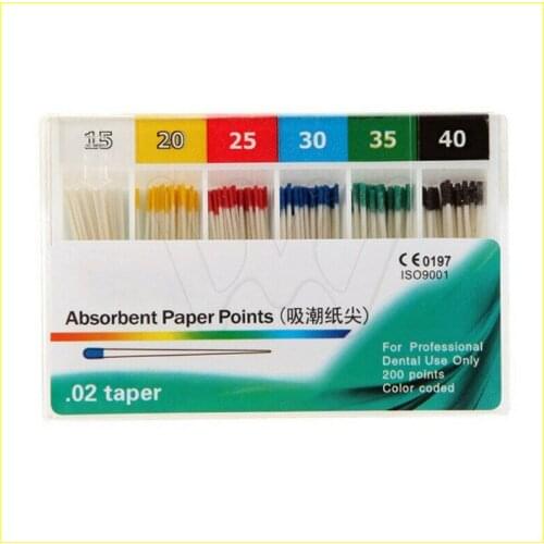 10 boxes/2000pcs Dental Material Absorbent Paper Points Dentist Products 0.02 Taper