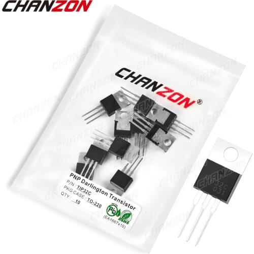 10Pcs TIP32C TO-220 PNP Darlingtone Power Transistor Bipolar Junction BJT Pwerful Tube Tip Fets -3A -100V Integrated Circuits