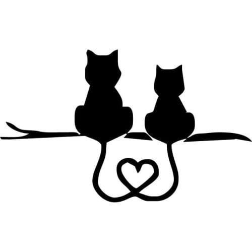 17.8*10.9CM A Pair Of Cats Resting Together Personalized Cartoon Car Sticker Vinyl Decal Accessories C4-0392