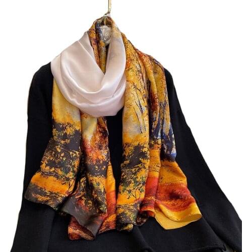 2021Smooth Silk Scarf for Women Floral Print Elegant Pashmina Scarfs Female Foulard Hijab Luxury Shawls Beach Lady Stoles Scarve