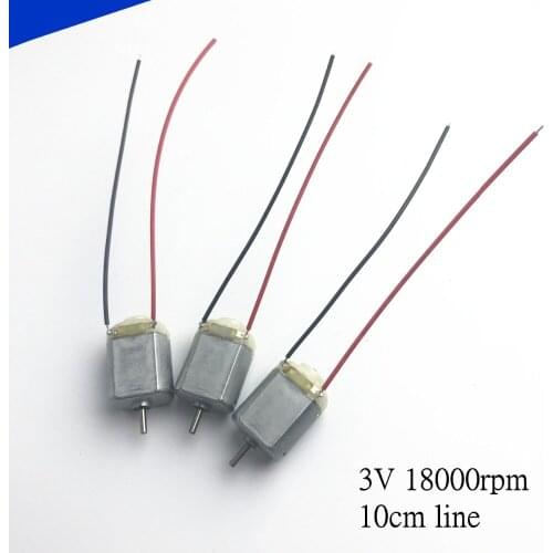 3PCS GOOD! 130 dc motor with 10cm line,Four Wheeler toy car motor 1.5-6V 3V 18000rpm