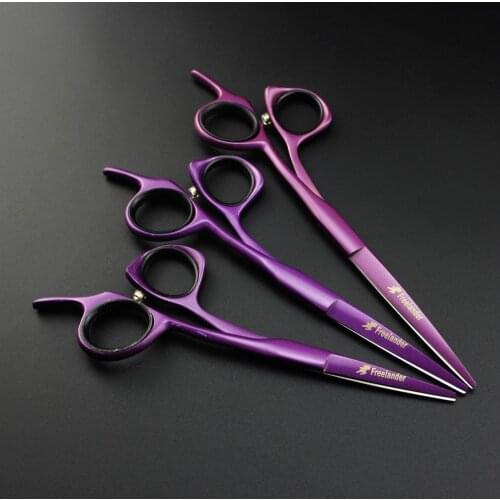 5" 5.5" 6" professional Japan hair scissors Purple blind hole personality hairdressing scissors barber scissors cutting tool