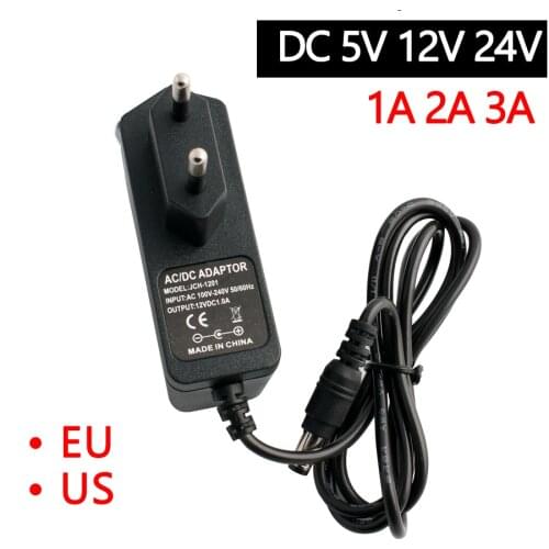 AC-DC 110-240V Power Supply 5V 12V 24V 1A 2A 3A Universal Supply Power Adaptor 5.5MM*2.5MM EU US DC 5 12 24V FOR LED Strip
