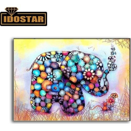 5D DIY Diamond Painting Full Square Diamond "Color elephant"Diamond Embroidery Cross Stitch Rhinestone Mosaic Painting