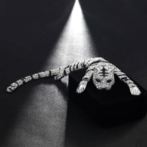 Statement Mens Big Tiger Brooch Jewelry Silver color Animal Women Dress Coat Suit Men Decoration Safety Pin Metal Broach Broch