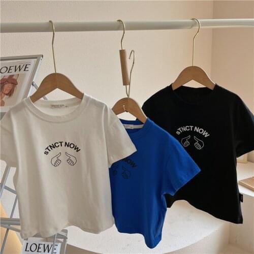 Childrens Clothing Summer New Kids Boys T Shirt Casual Loose Baby Boys Fashion Print Tees 2-8 Years Toddler Baby Cotton T-shirt