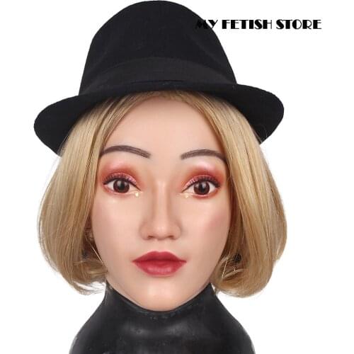 Elsa-1G)Crossdress Full Head Realistic Silicone Girl Female Disguise Party Cosplay Transgender Mask Male To Female Drag Queen