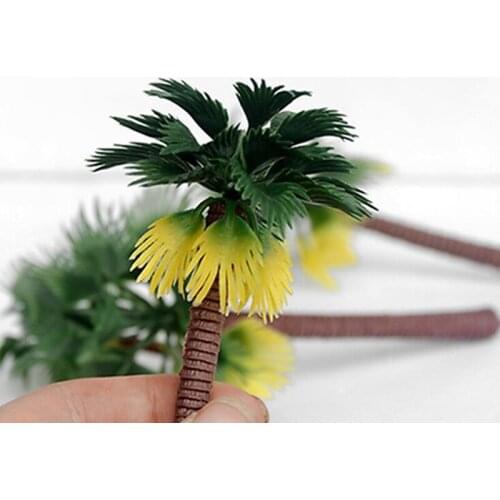 6Pcs/set Layout Rainforest Plastic Palm Tree Diorama Scenery Model Artificial Palm tree Leaves With High Quality