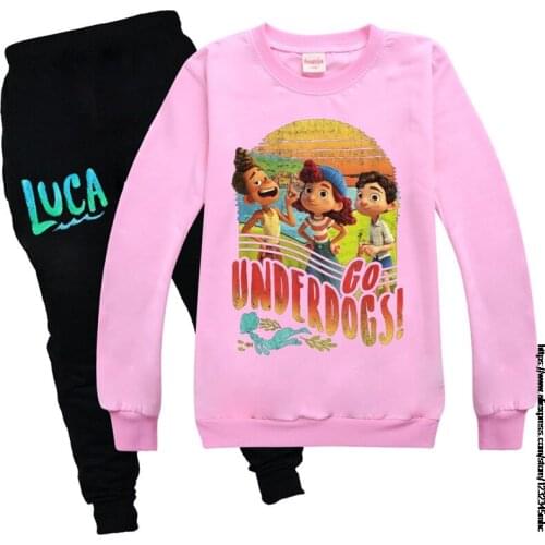 Girls Clothing Sets New movie Luca Cotton Sweater Hooded tracksuit sweater Pants Kids Clothes Suit Teenagers Children Wear